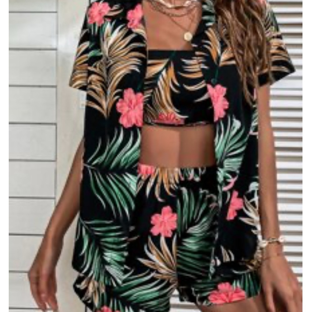 Tropical Floral Two-Piece Set